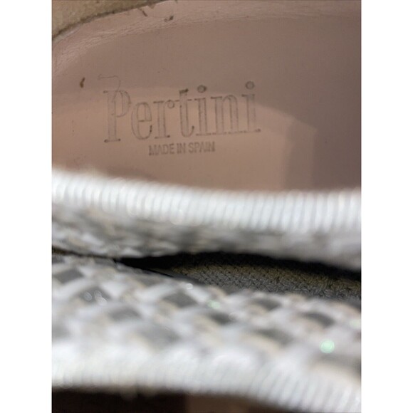 Pertini Women’s Casual Sneakers Size 35 U.S. 4 M White Silver Leather Athleisure - Picture 2 of 12